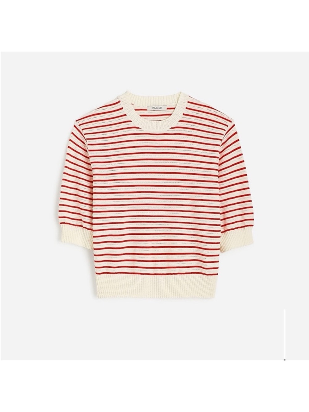 Madewell Red & White Striped Crewneck Sweater - Picture 5 of 5